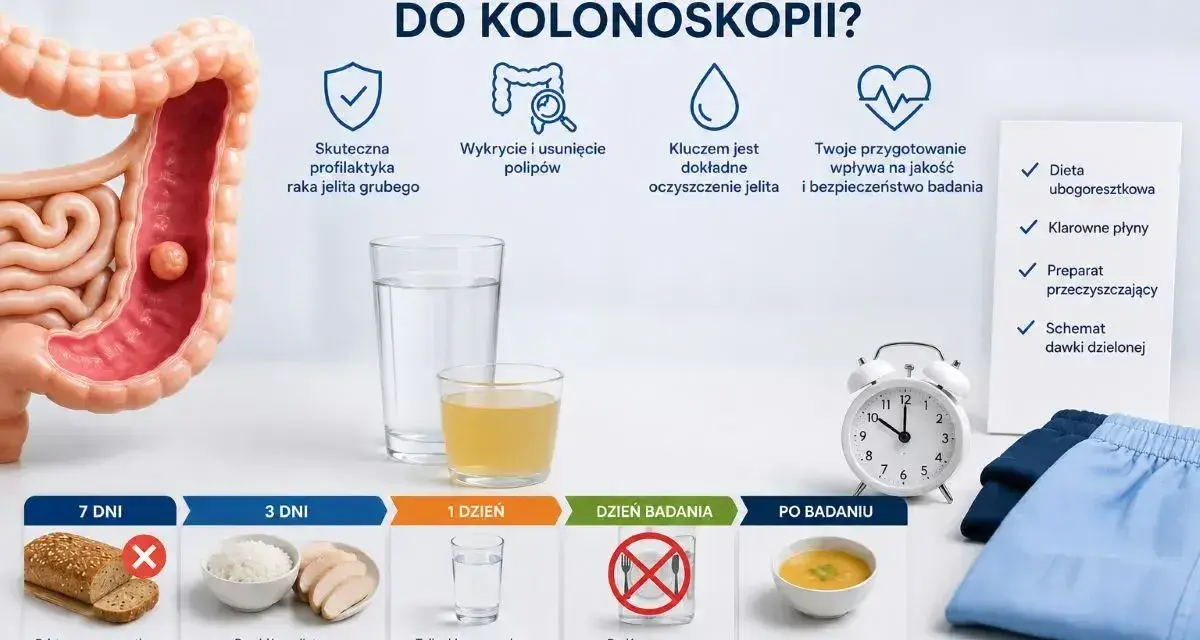 Dieta przed kolonoskopią: odstaw pieczywo z ziarnami, przejdź na lekkostrawną, pij klarowne płyny. Przygotowanie kluczem do sukcesu.