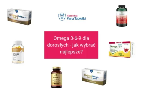 Różne suplementy diety z kwasami tłuszczowymi omega 3-6-9, w tym OMEGA-Vitum, OstroVit, Swanson i Walmark.