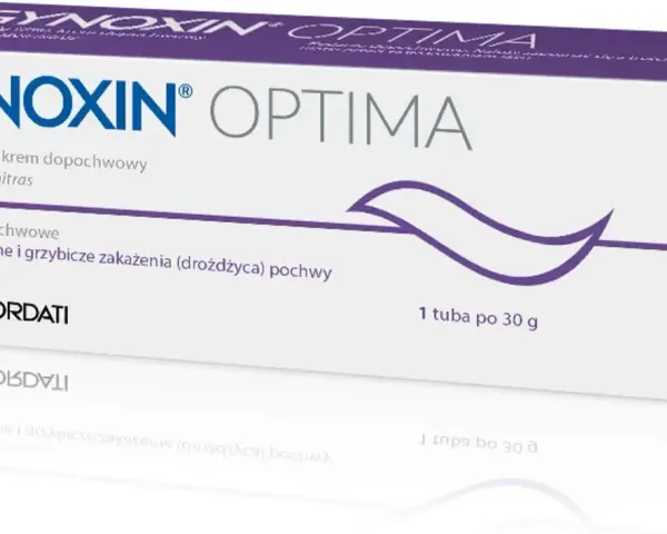 Krem dopochwowy Gynoxin Optima na mieszane i grzybicze zakażenia pochwy. 20 mg/g, 1 tuba po 30 g. Recordati.